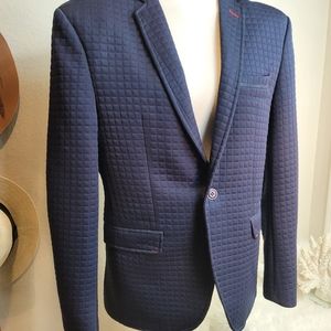 EMPORIO ARMANI NAVY BLUE SPORT JACKET ONE BUTTON MEN'S SIZE LARGE